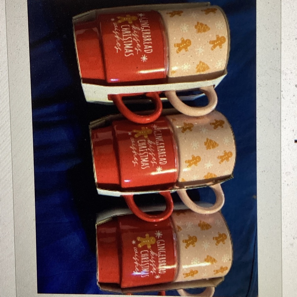 Red and Cream Holiday Mug Sets (1 set left)